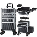 Joligrace Rolling Makeup Case with Drawers - Tattoo Storage Organizer Travel Cart for Nail Tech, Cosmetology, Barber Tools - Portable Suitcase on Wheels