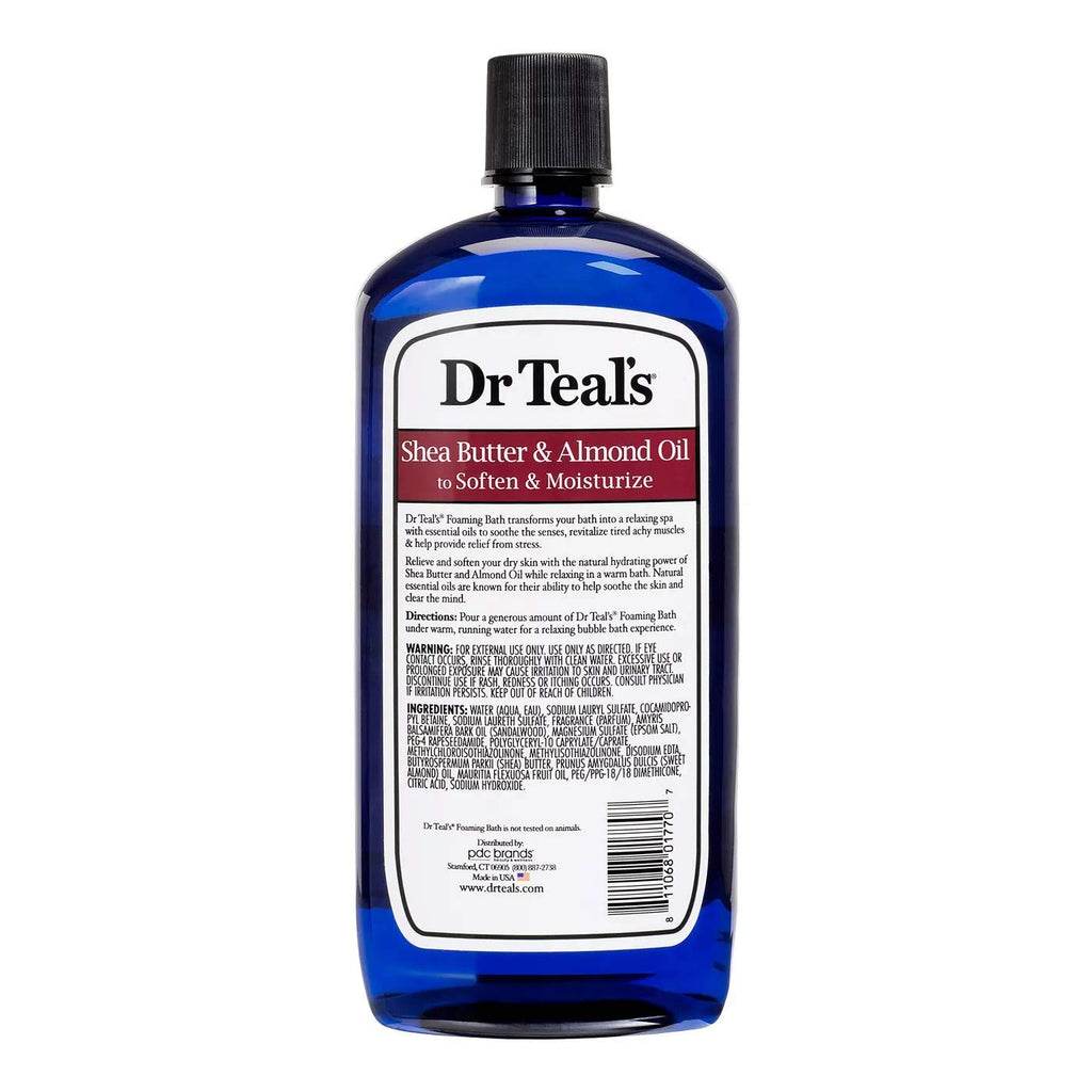 Dr. Teals Foaming Bath Variety Gift Set (2 Pack, 34oz Ea) Shea Butter & Almond Oil, Melatonin Sleep Bath - Essential Oils Blended with Pure Epsom Salt Eases Achy Muscles & Relieves Stress
