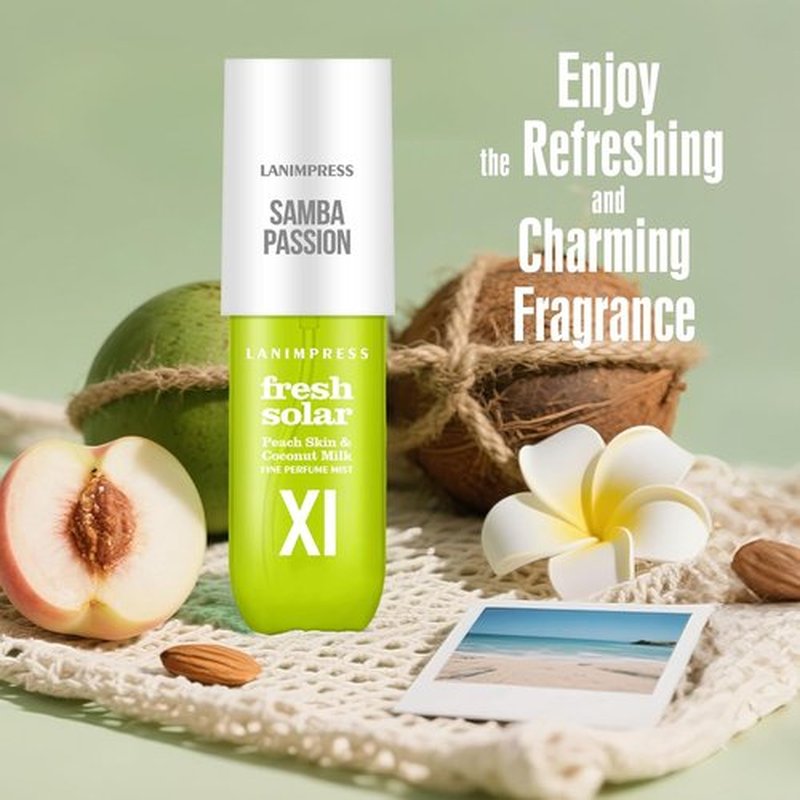 Regine Switzerland Hair Mist & Body Spray - Travel Size Eau De Parfum for Women | Creamy Gourmand Fragrance with Peach, Coconut & Frangipani Notes