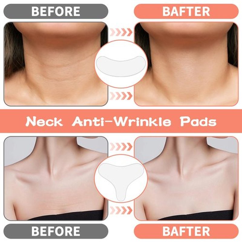 KODASNY Neck Wrinkle Patches, Reusable Silicone Neck Patches for Smoothing the Appearance of Fine Lines, Chest and Face Cosmetic Patches for Women, Moisturizing & Skin-Smoothing (11 PCS)