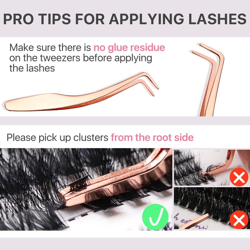 Vznffur Fluffy Lash Extension Kit 280Pcs Thick Eyelash Extension Kit 80D 100D Mix 10-18mm Volume Cluster Lashes with Bond and Seal Tweezers Cluster Remover