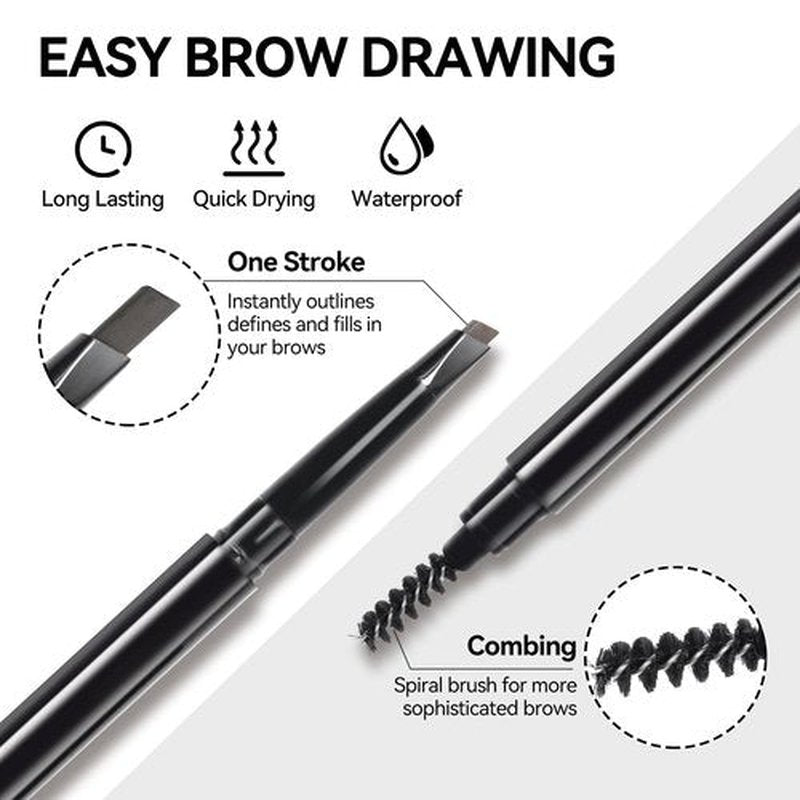 Eyebrow Pomade Pencil Liner Kit for Eyebrows Makeup with Waterproof Eyebrow Pencil, Eyeliner,Dual-ended Eyebrow Brush and Waterproof Smudge-proof Eyebrow Pomade 7g-Black Brown