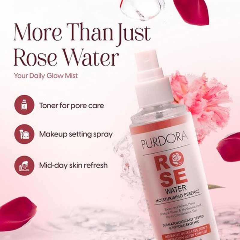 Skiennix Rosewater Facial Mist - Hydrating Toner for Glowing Skin | Organic & Alcohol-Free, 4.05 Fl Oz