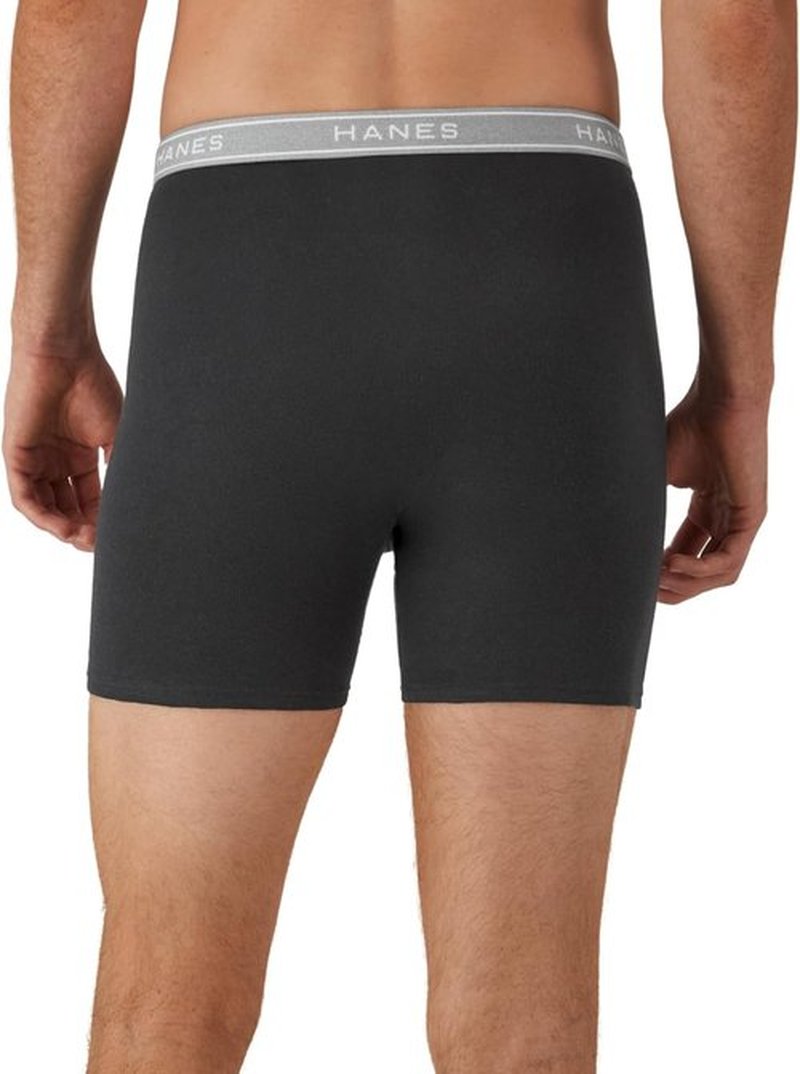 Hanes Men's Boxer Briefs - Cool & Breathable Cotton, Moisture-Wicking Comfort | No Ride Up, 3-Pack