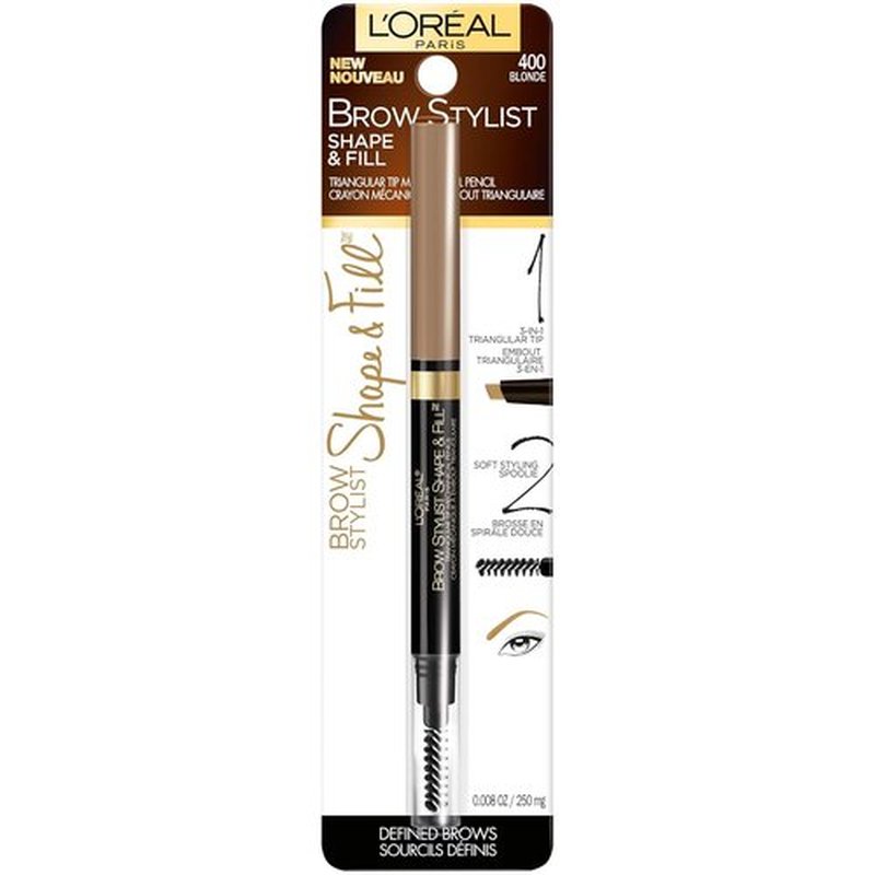 L'Oreal Paris Brow Stylist Pencil - Shape & Fill Mechanical Eyebrow Makeup, Blonde, 0.008 Oz.