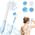 Electric Body Brush for Exfoliating and Massage, Color You Electric Bath Brush Body Scrubber Shower Brush with Long Handle, Soft Silicone Spinning Skin Brush with 4 Spin Brush Heads for Man and Women
