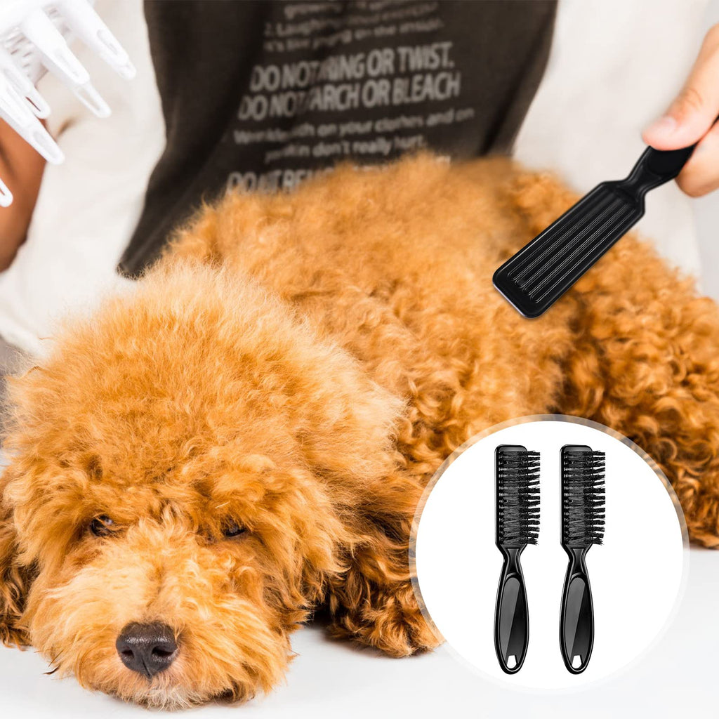 Patelai 12 Pcs Barber Clipper Brush Blade Trimmer Cleaning Brush for Fades Nail Neck Duster Manicure Salon(Black, Red)