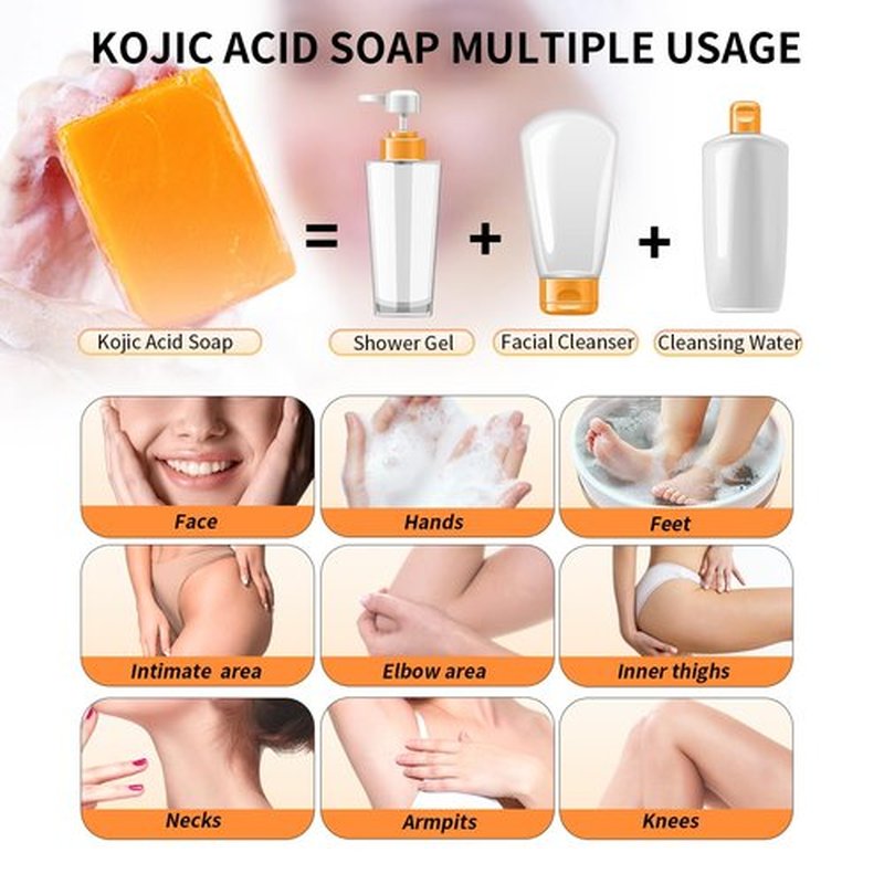 ceedoo Kojic Acid Soap for Dark Spot Remover Bars with Turmeric, Vitamin C, Retinol, Collagen with Hyaluronic Acid, Vitamin E, Shea Butter, Castile Olive Oil - 3.52 OZ x 2 Bars with Soap Holder & Bag