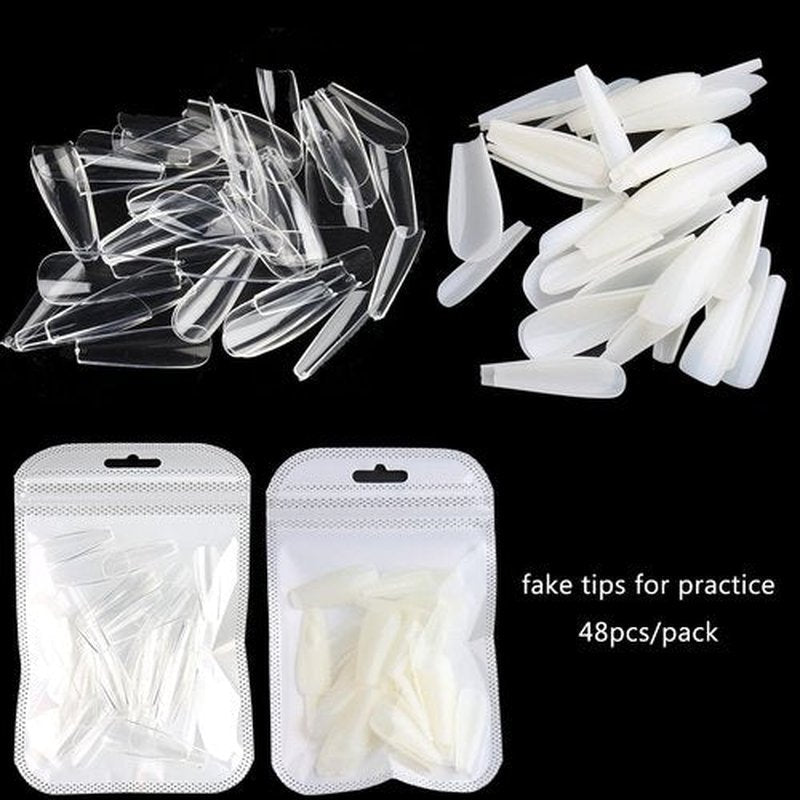 Fcozpjk Silicone Practice Fingers for Acrylic Nails, 5PCS Soft Fake Fingers for Nails With 96PCS False Nail Tips, Nail Training Mannequin Finger, Nail Practice Hand for Acrylic Nail Kit
