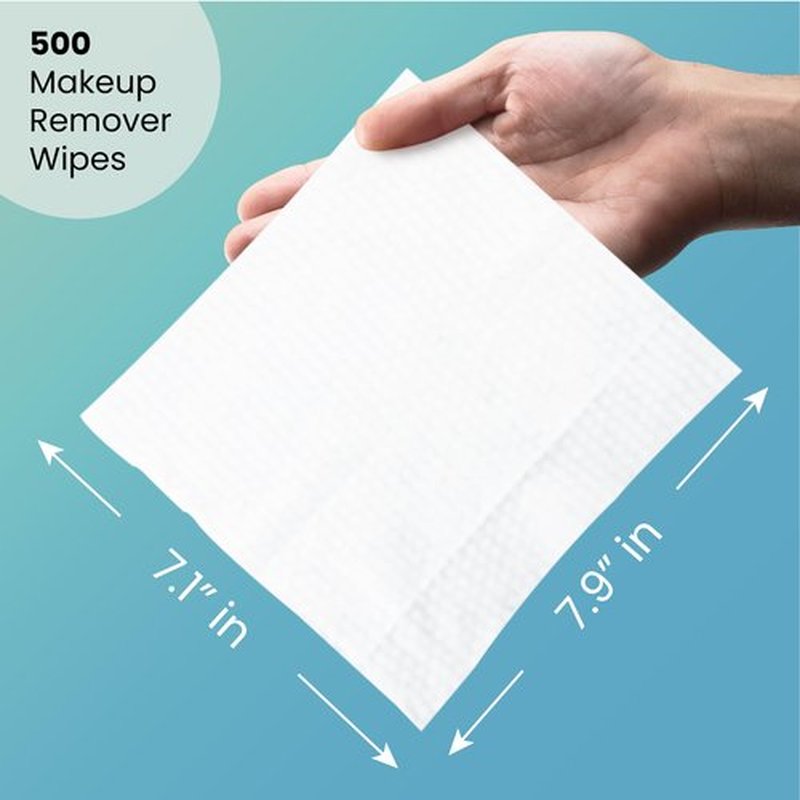 Travel Well Non-Woven Makeup Remover Wipes - Bulk Makeup Wipes Individually Wrapped & Travel Essentials - Aloe Infused Facial Cleansing - Pack of 500, Fresh Scent & Alcohol Free
