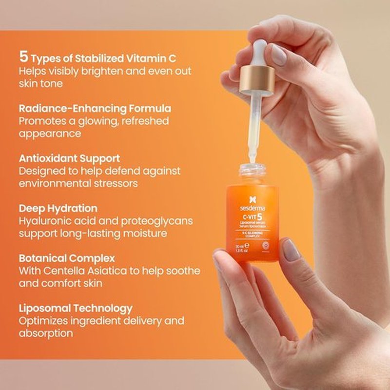 Sesderma C-VIT 5 Fusion Vitamin C Serum - Boost Hydration & Radiant Glow | 1.0 fl. Oz