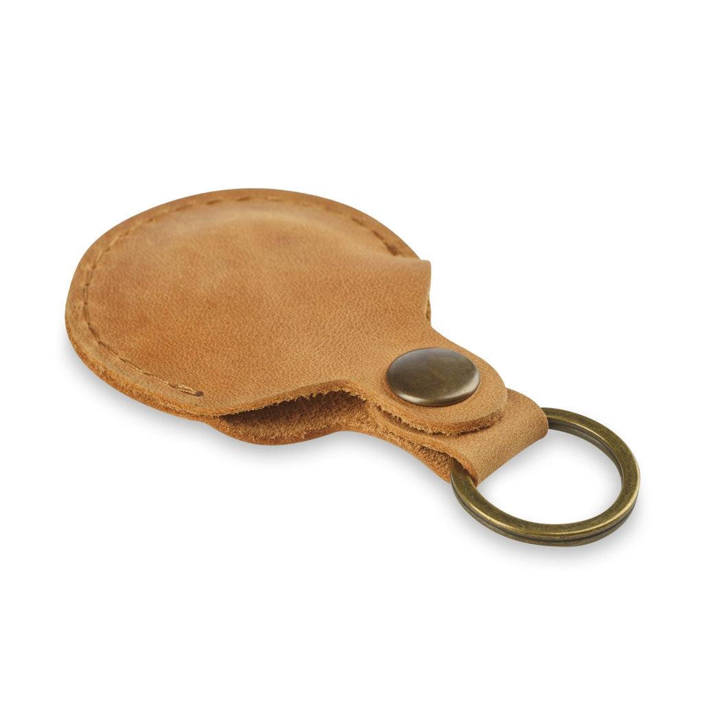 Leather Keychain Ring Holder, Wedding Ring Travel Case, Engagement Ring Holder, Ring Pouch, Workout and Gym Ring Holder (Vintage Brown)