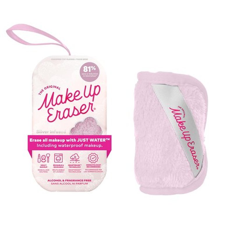 The Original MakeUp Eraser Mini PRO, Erase All Makeup With Just Water, Including Waterproof Mascara, Eyeliner, Foundation, Lipstick, Sunscreen and More! Silver Infused, 1ct
