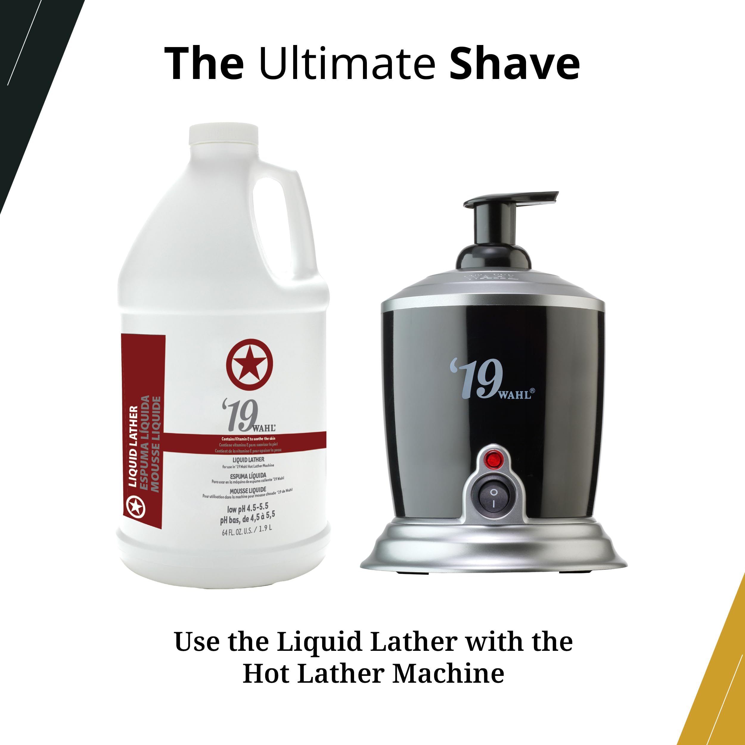 Wahl Professional 19 Premixed Liquid Lather, Ready-to-Use, Vitamin E Enriched, For Sensitive Skin, 64 Fl Oz