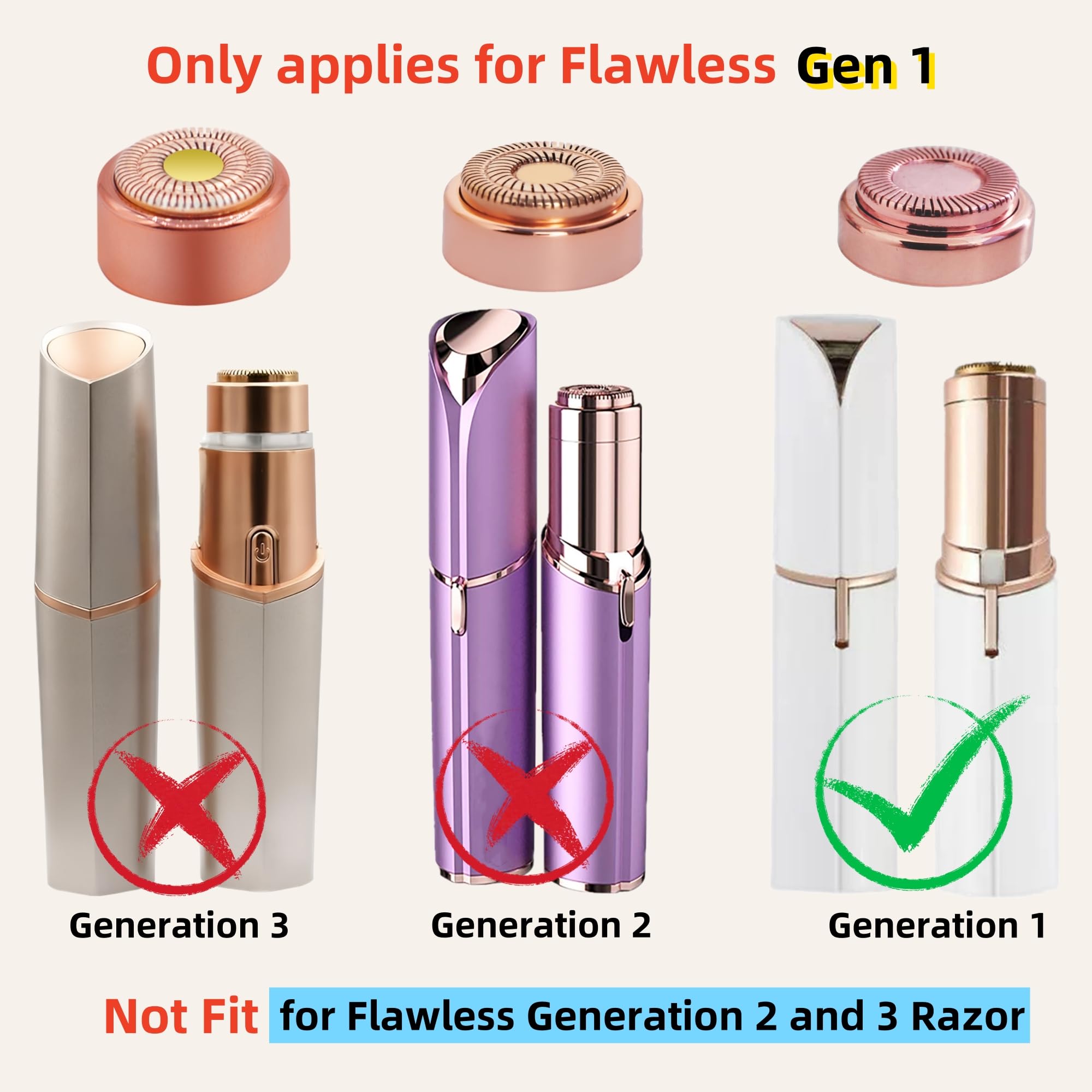 Facial Hair Remover Replacement Heads - Gen 1 Compatible with Finishing Touch Flawless Hair Remover Tool for Women Easy Facial Hair Removal