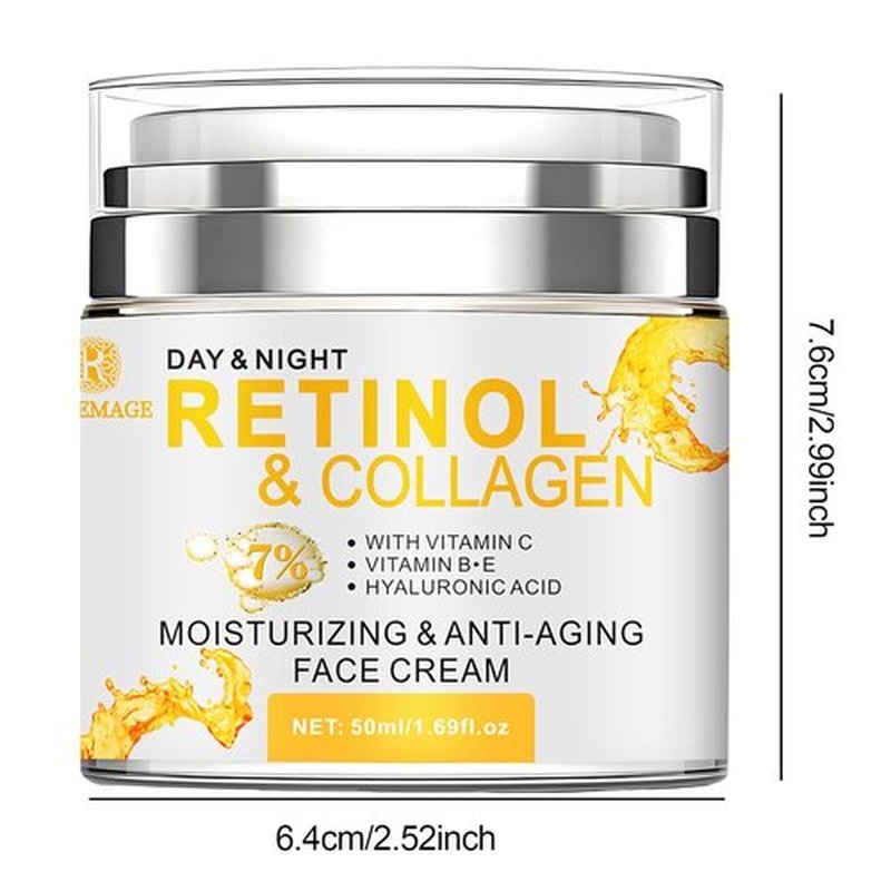 Rosemage Collagen Face Cream - Anti-Aging Retinol & Hyaluronic Acid Moisturizer, 1.69 Fl Oz