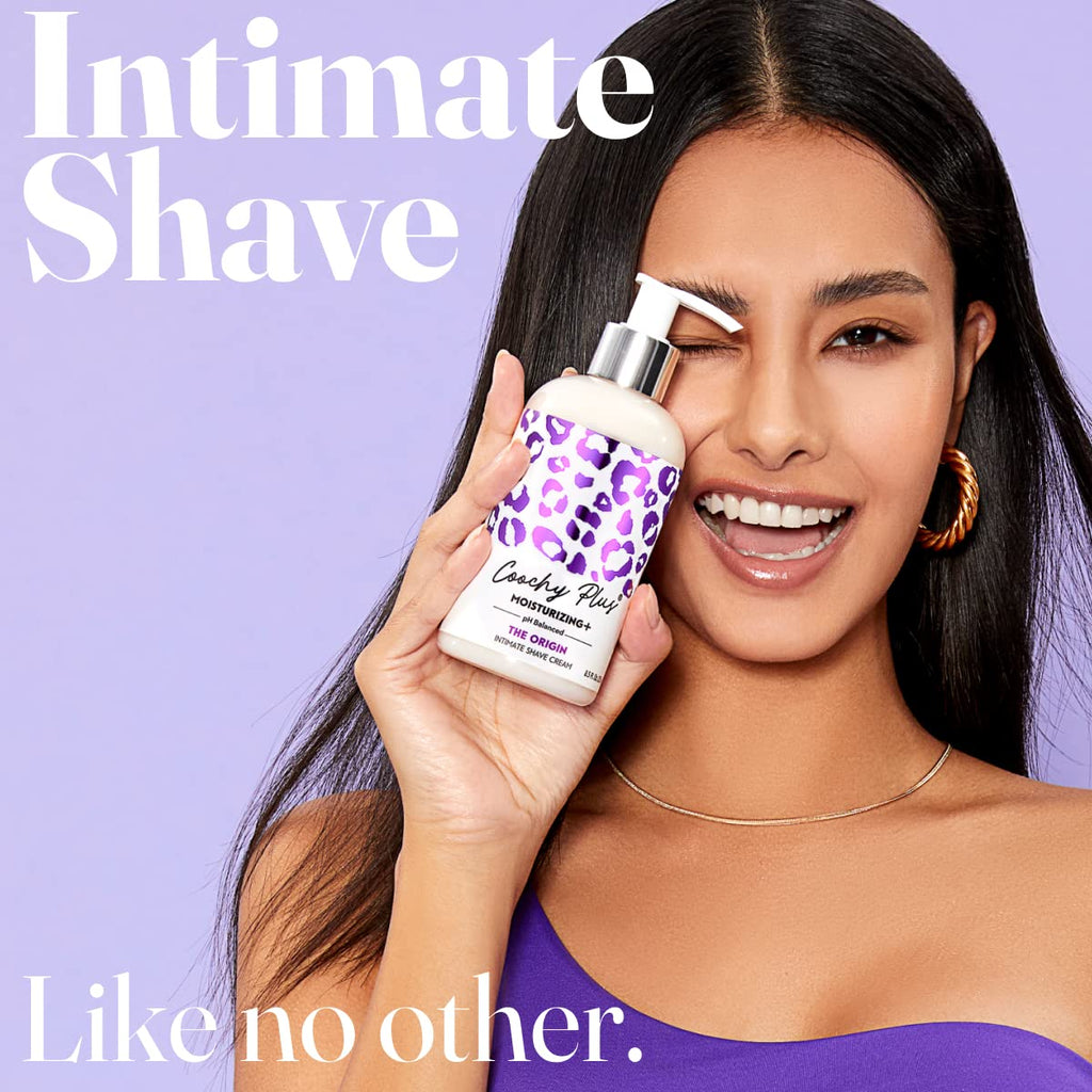 Coochy Intimate Shaving Cream MOISTURIZING Plus THE ORIGIN For Pubic, Bikini Line, Armpit - Rash-Free With Patent-Pending Formula – Prevents Razor Burns & Bumps, In-Grown Hairs, Itchiness 2 Pack