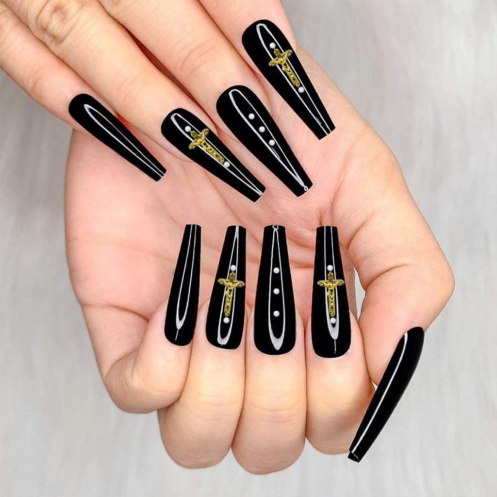 WOKOTO 100pcs 3D Gold Crucifix Nail Charms For Nail Art 3d Cross Nail Charms Metal Gold Nail Charms Metal Decorations For Nail Art DIY Accessories For Women Nails Nail Jewels For Acrylic Nails