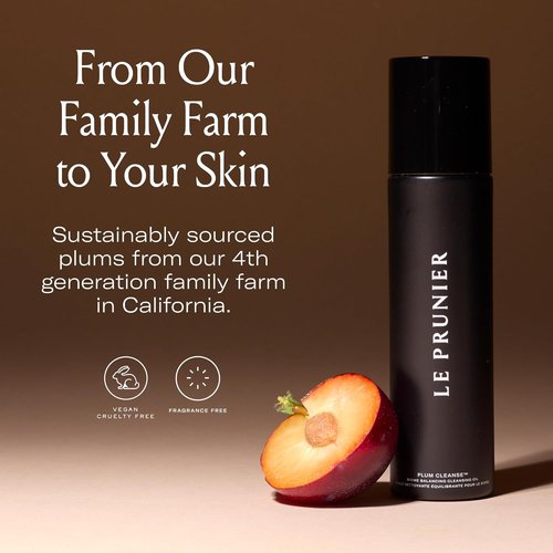 Le Prunier Plum Cleanse™ Cleansing Oil - Oil-to-Lather Face Cleanser & Makeup Remover | 3.4 fl oz