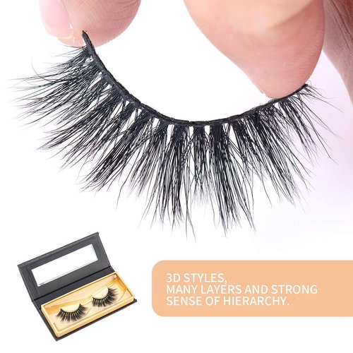 Arison Faux Mink Lashes Natural Look Fluffy Fake False Eyelashes 3d Wispy Lashes Long Lashes Bulk for Women (D006)