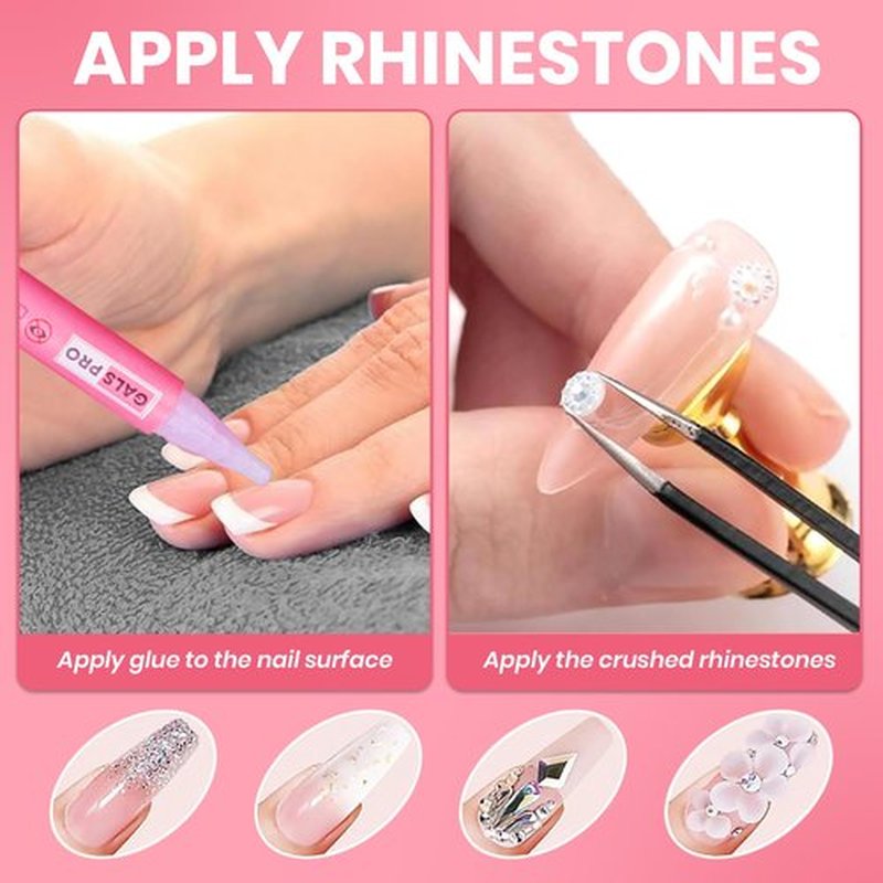 GALS PRO Strong Nail Glue for Press Ons - 10 Pack, 2ml (0.07oz) Each, Professional, Extra Strength & Long Lasting Nail Glue for Fake Nails with Fine Applicator Tip & Quick Drying Time