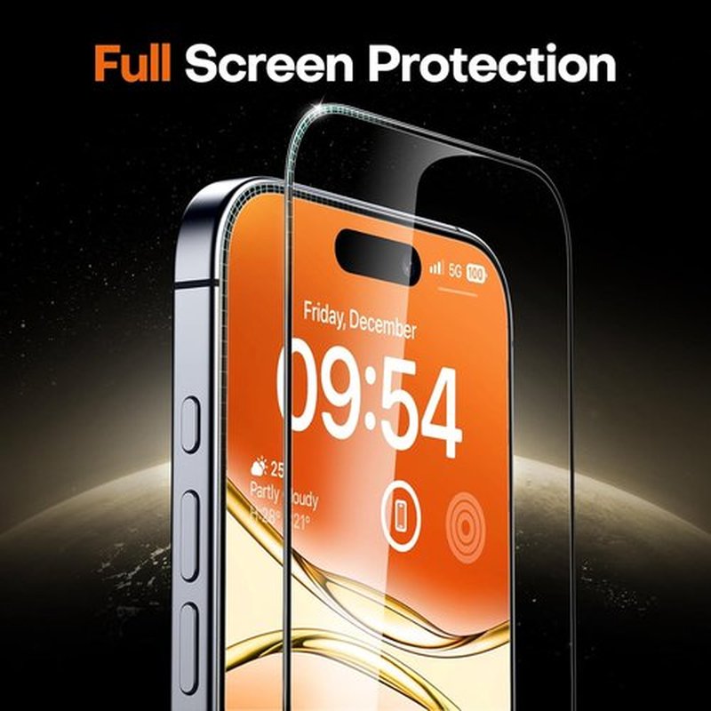 TOCOL iPhone 17 Screen Protector - 9H Hardness Military Grade Tempered Glass | Full Coverage 2 Pack