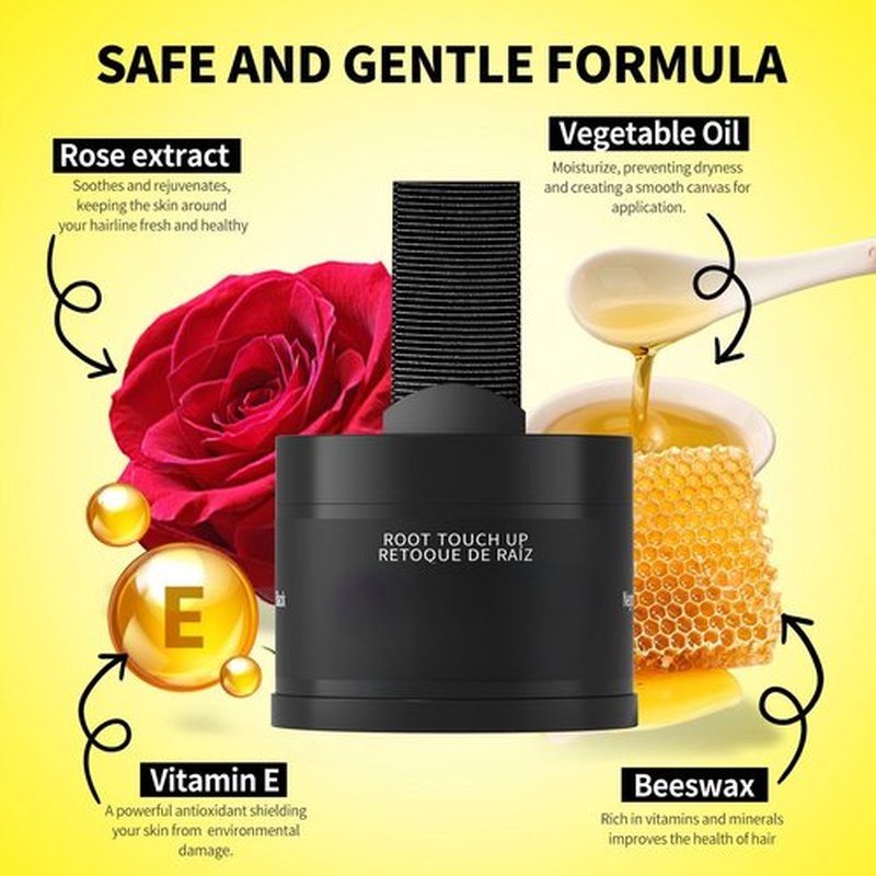 gowwim Root Touch up Powder, Instantly Gray Hair Cover up Hairline Powder for Women & Men Sweatproof Root Cover Up Long-Lasting for Thinning & Loss Hair, Medium Brown