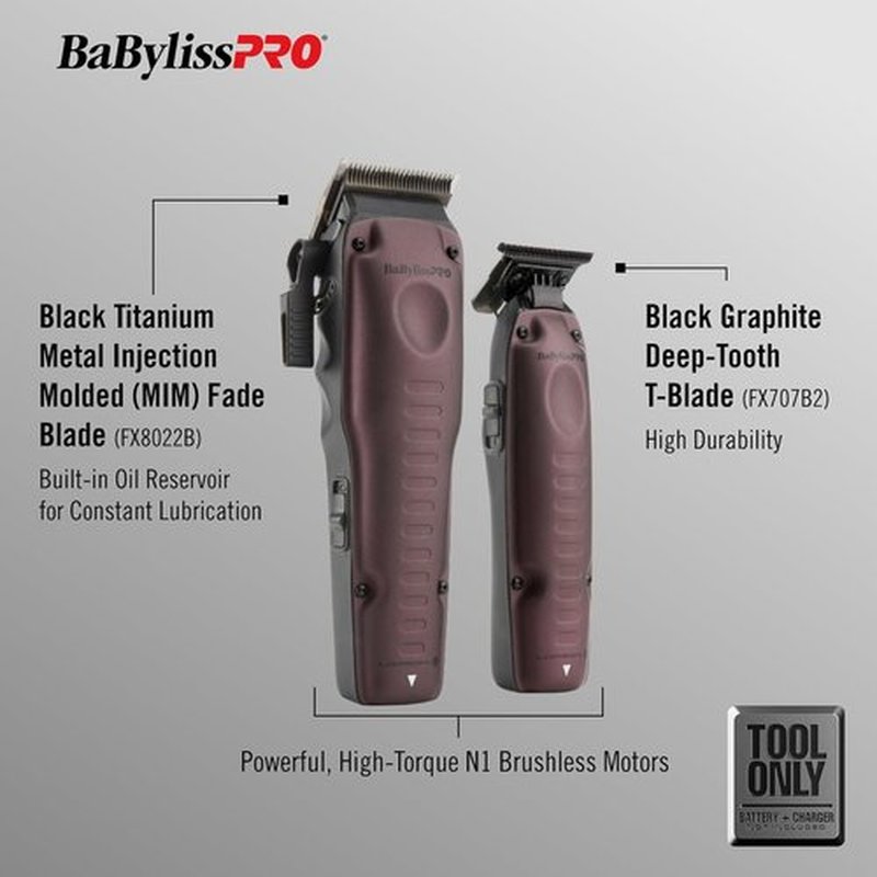 BaBylissPRO® FXONE Hair Clipper & Trimmer - Limited Edition Purple Tool for Precision Grooming