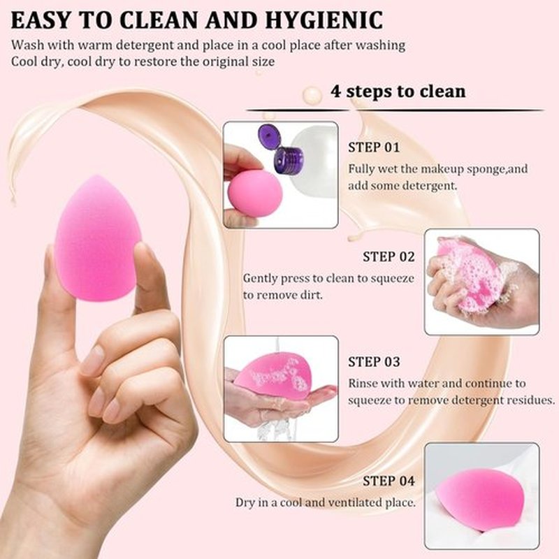 Skiennix 12-Piece Makeup Sponge Set - Latex-Free Flawless Soft Blenders for Powder & Liquid Makeup