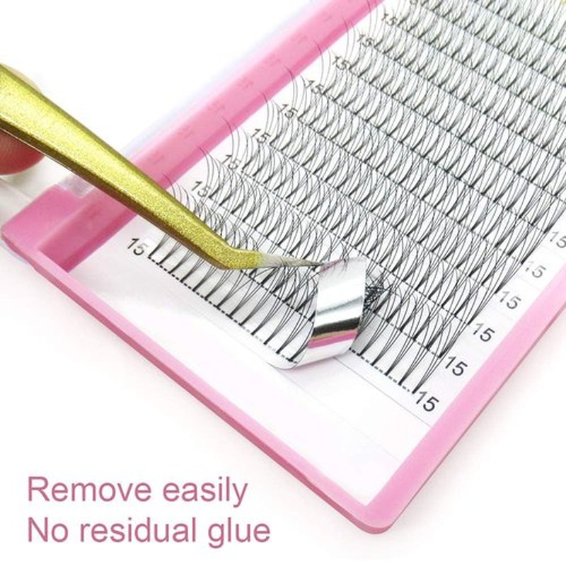 Premade Fans Eyelash Extensions 3D-D-0.10-12 Short Stem Premade Volume Eyelash Extensions 3D 5D 7D Volume Lash Extensions 9 to 20 mm Pre made Lash Fans C D Curl .07 .10(3D-D-0.10,12mm)