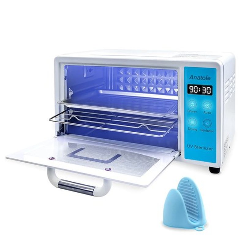 Anatole UV Light Nail Tool Cleaning Machine Dryer 10L Multifunctional Cleaner Box 160W Professional Manicure Tool Cleaning Cabinet with Stainless Steel Tray Rack for Beauty Salon Spa Barber Home 110V