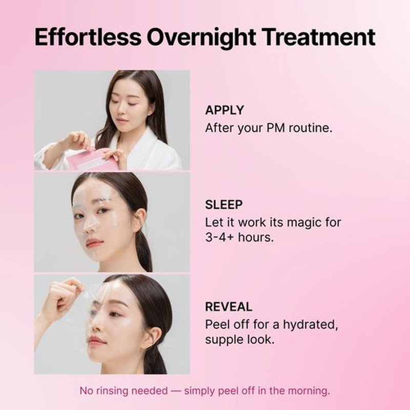 SEONGLOW Collagen Hydration Mask, 100-Dalton Ultra-Low Molecular Collagen & Peptide Complex, Deep Hydration, Elasticity & Pore Care, 34g / 1.19 oz (1 Sheet) x 4ea
