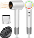 Hair Dryer, 160000 RPM Professional High-Speed Blow Dryer 500 Millions Negative Ionic Care Hair Dryer for Fast Drying, Low Noise Thermo-Control Hairdryer, Travel with Magnetic Diffuser & Nozzle, White