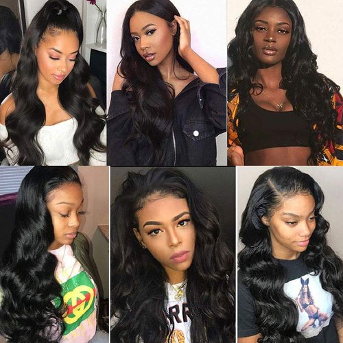 Body Wave Human Hair Bundles 18 20 22 Inch 12A Body Wave Bundles Human Hair 100% Unprocessed Brazilian Virgin Hair 3 Bundles Human Hair Weave Bundles Deals Real Human Hair Natural Black Color