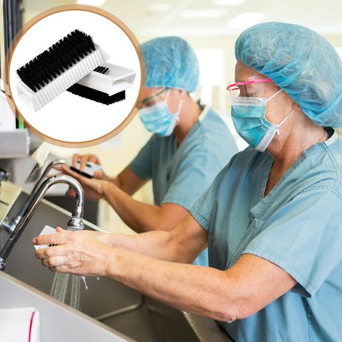 Aemygo 8 Pcs Hand Scrub Brushes for Nail Cleaning, Soft Fingernail Brush Non-Disposable Surgical Scrub Brushes with Nail Cleaner, Plastic Double-Sided Hand and Nail Cleaning Brush for Men Women Kids