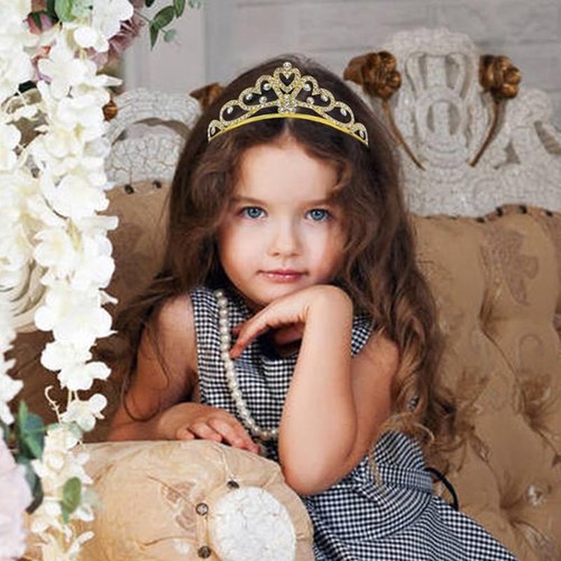 inSowni 8 Pieces Gold Metal Dazzling Rhinestone Princess Tiara Crown Headbands Wedding Birthday Party Prom Headpieces for Women Girls Brides Bridesmaids