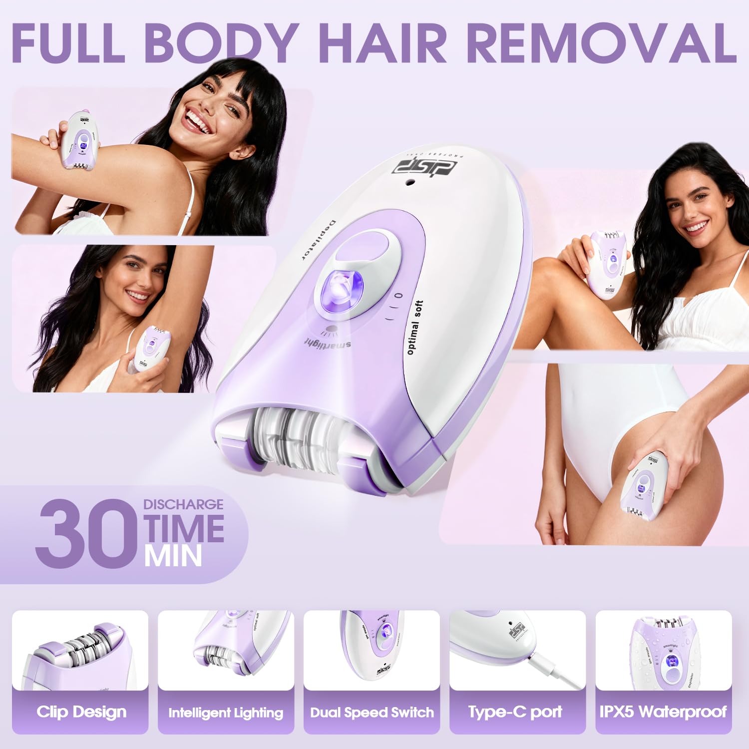 DSP 2-in-1 Ladies Shaver & Facial Hair Remover Cordless Rechargeable Kit