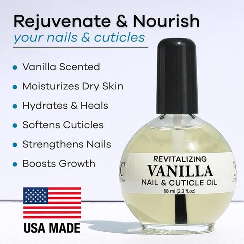 Ellie Chase Cuticle & Nail Care Oil - Moisturizing Vanilla Scent, Infused with Jojoba & Aloe, 2.3 Fl Oz