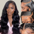 BOUTAB 14 Inch Body Wave Lace Front Wigs Human Hair 13x6 Lace Front Wigs Human Hair 200% Density Glueless Wig for Women