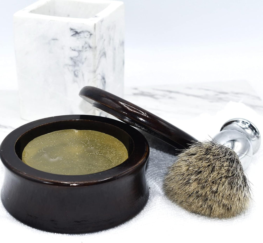 Parker Hand carved Genuine Mango Wood Shaving Soap Bowl - Classic Style
