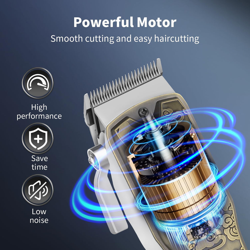 HIENA PRO Professional Hair Clipper for Men, Electric Barber Clippers, Rechargeable Cordless Hair Cutting Clippers, Men's Hair Cutting Tools(Bronze)