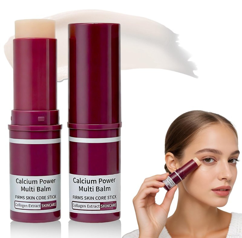 mgmooa 2PCS Calcium Multi Balm Stick, Calcium Volume Multi Balm, Korean Collagen Moisturizing, Anti-aging, Wrinkle Core Stick, Hydrating, Firming Skin, Suitable for Eyes, Neck, Face, All Skin Types