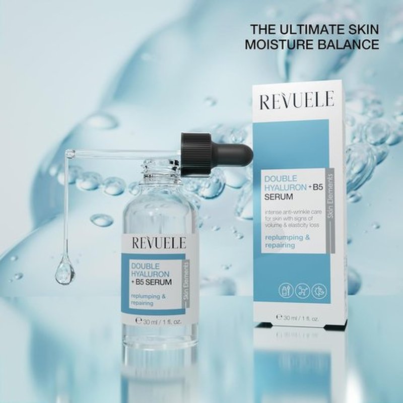 Revuele Double Hyaluron + B5 Serum - Hydrating Face Serum with Hyaluronic Acid & Panthenol, 1 fl. oz.