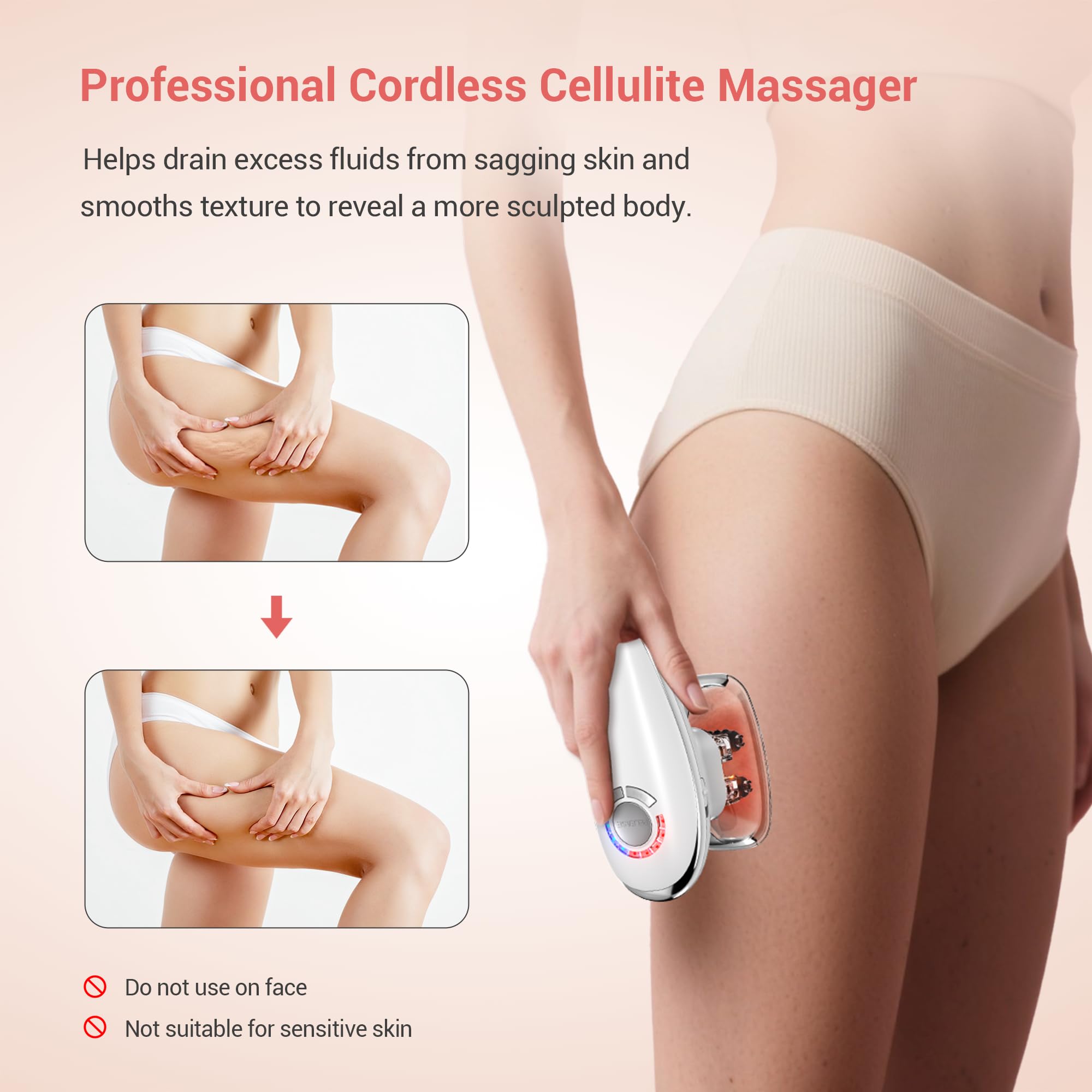Queleay 3-in-1 Body Sculpting Machine, Body Sculptor Massager, Reduce Stretch Marks & Cellulite Massagers Tool for Stomach, Arms, Legs, Love Handles, Effectively Tightens Skin