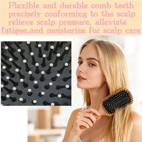 Skiennix Hair Brush - Detangling Paddle Brush for Thick or Curly Hair | Wet & Dry Styling Tool