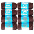 Brazilian Wool Hair Yarn for Braids 100% Brazilian Wool Hair Acrylic Yarn for African Braids/Spring Twist/Faux Locs/Wraps with Crochet Hook(8 Roll, Coffee Brown)