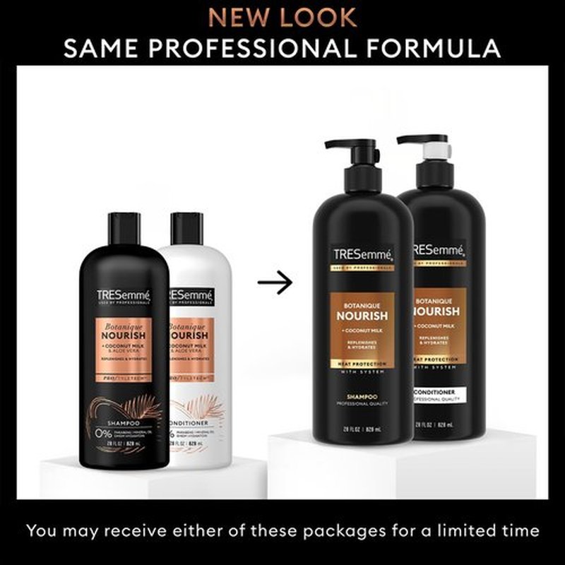 TRESemmé Shampoo and Conditioner Set, Botanique Nourish – Anti-Frizz Hair Products with Coconut Milk & Aloe Vera, 28 Oz Ea