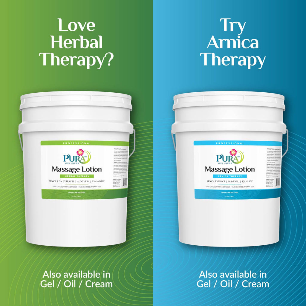 Pura 1st Herbal Therapy 5 Gallon Massage Lotion, Aloe Vera, Professional, Massage Therapy, Deep Tissue, Unscented, Hypoallergenic, Natural Ingredients, Skin Hydrating, Moisturizing, Muscle Relief