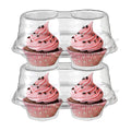 Bekith 60 Count 2-Compartment Plastic Cupcake Containers Disposable with Connected Airtight Lid, Clear Stackable Deep Dome Cupcake Carrier Holder Box for Cupcakes, Muffins, BPA Free