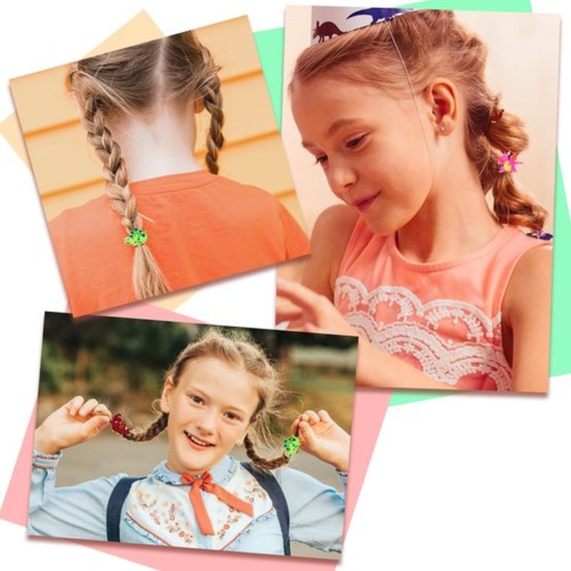 36PCS Dinosaur Hair Ties for Women Girls, Elastic Hair Ties Ponytail Holder Cute Hair Accessories (36pcs, Dinosaur)